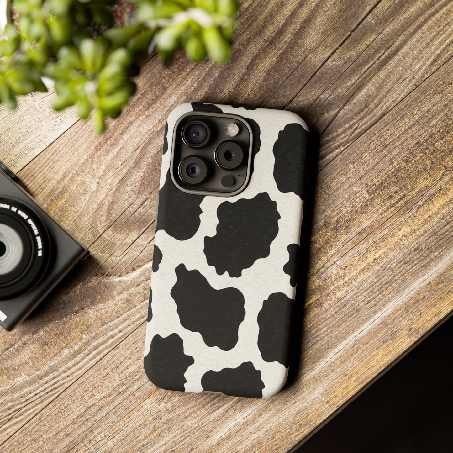 Black & White Cow Print Phone Case | Aesthetic Tough Protective Case