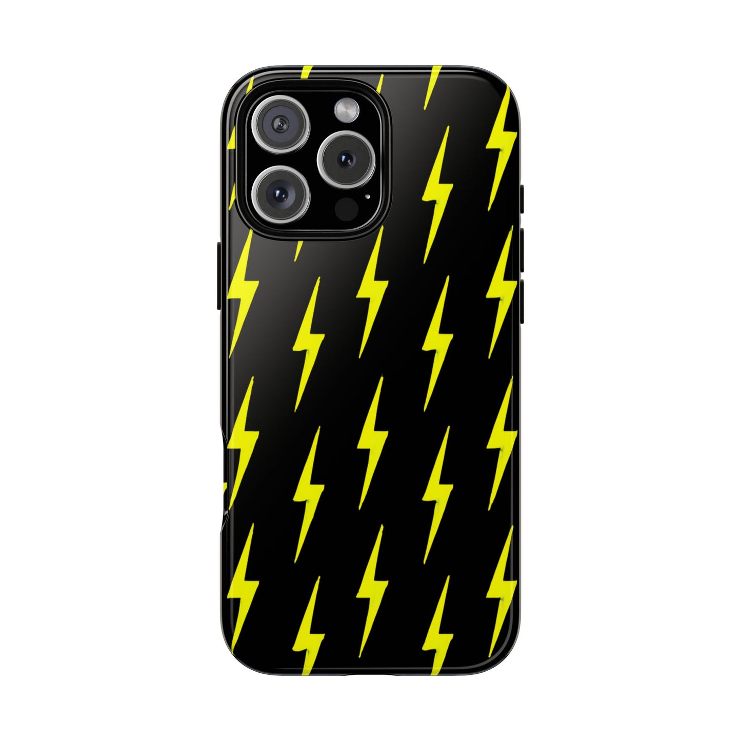 Yellow Lightning Bolt Tough Phone Case | Bold Electric Pattern Case for Iphone, Samsung Galaxy and Pixel