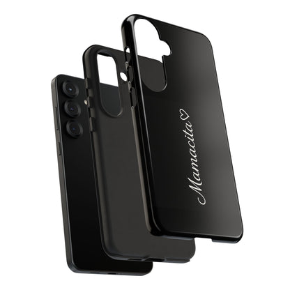 Mamacita Script Phone Case | Minimal Black Tough Case | Sleek Aesthetic Cover