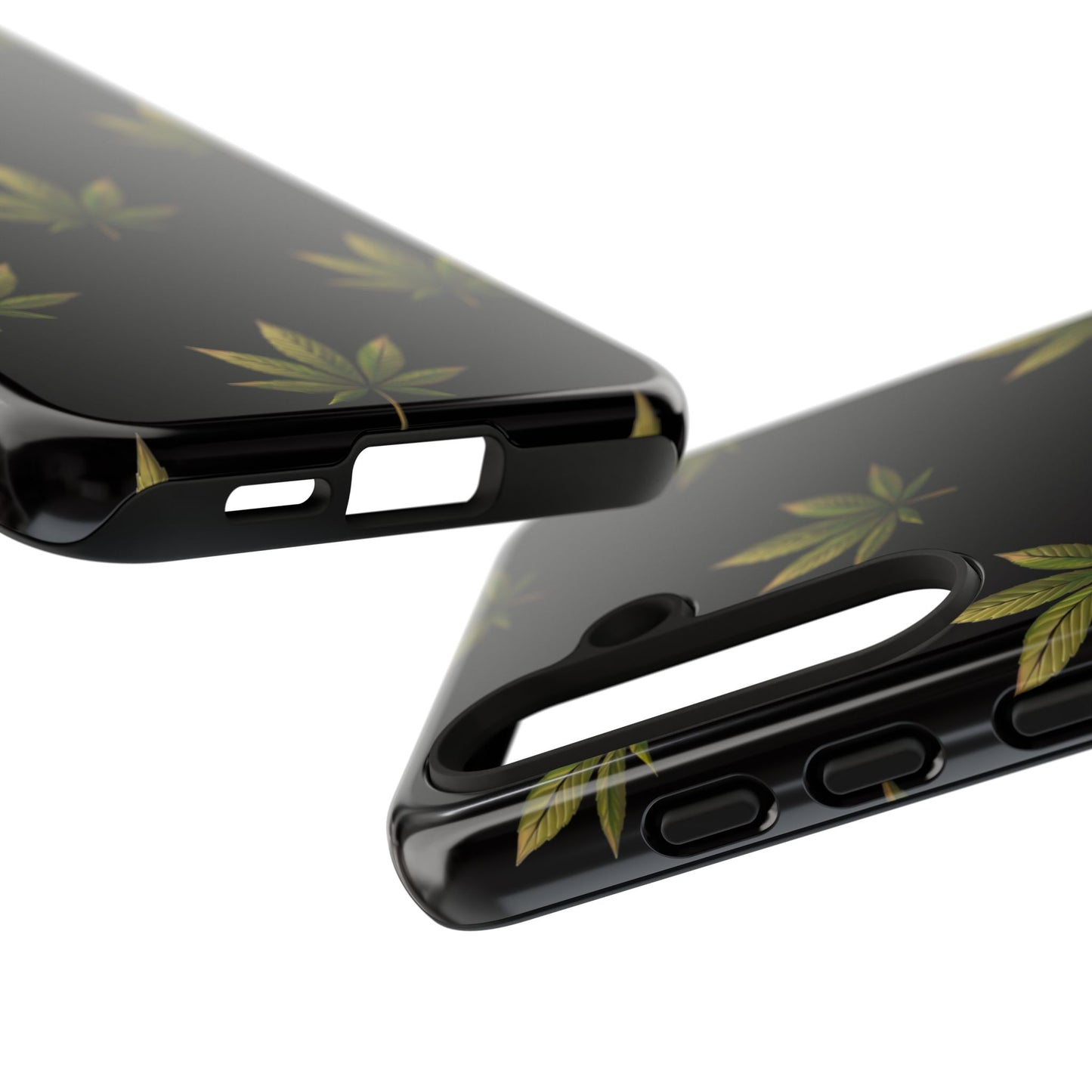 Cannabis Leaf Phone Case Green Weed Leaf Pattern Tough Protective Cover