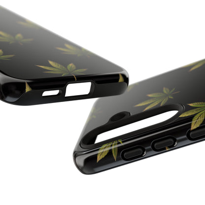 Cannabis Leaf Phone Case Green Weed Leaf Pattern Tough Protective Cover