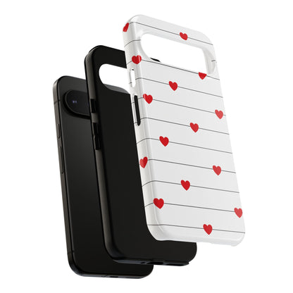 Red Heart Stripe iPhone Case | Tough Shockproof Love Aesthetic Cover