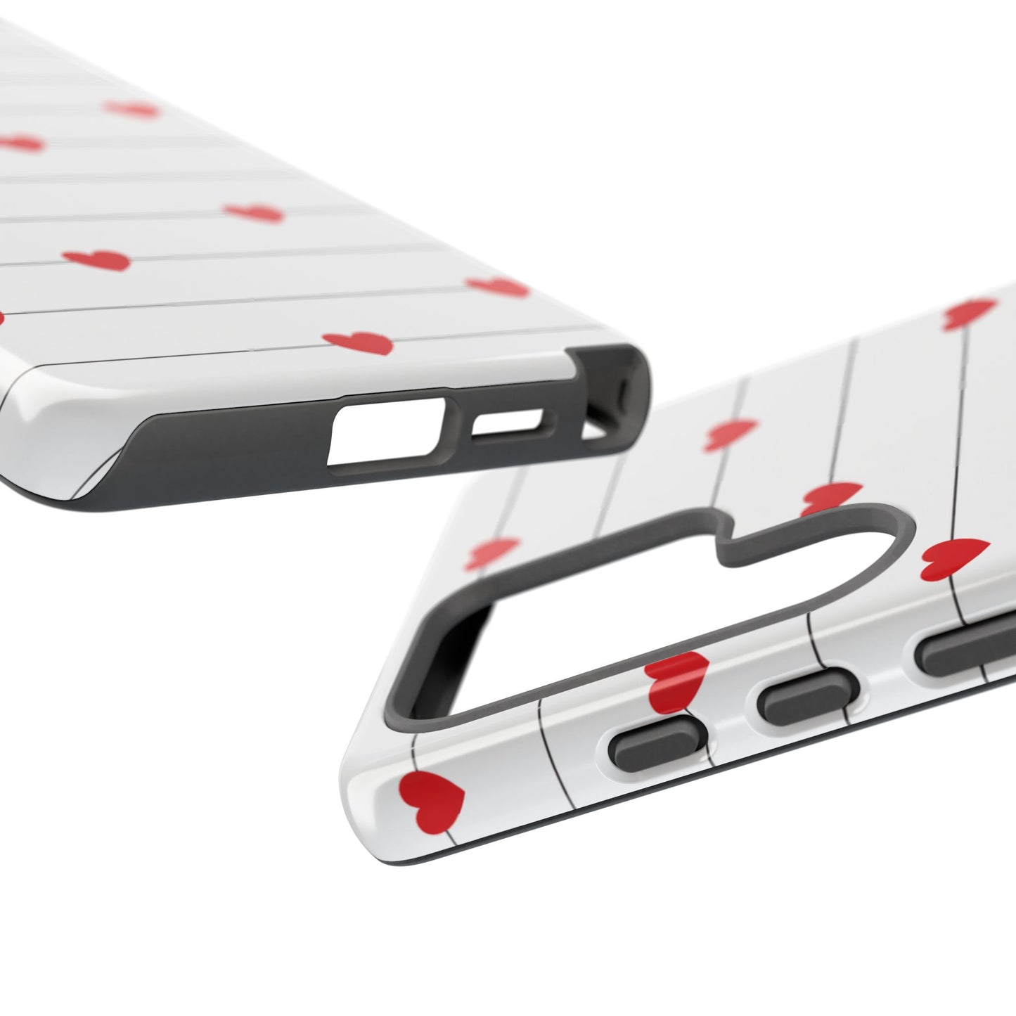 Red Heart Stripe iPhone Case | Tough Shockproof Love Aesthetic Cover