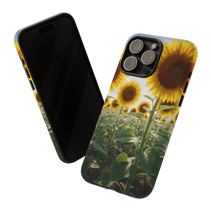 Sunflower Field Phone Case | Golden Hour Floral Aesthetic | Bright Summer Tough Case