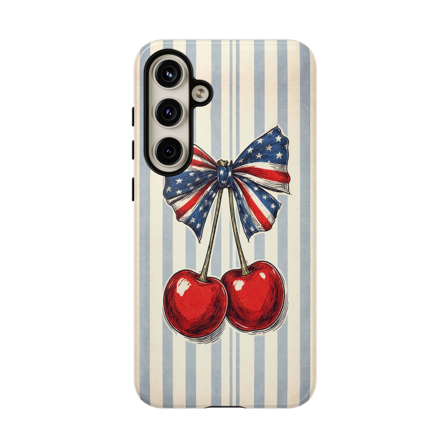 Patriotic Cherry Phone Case Americana Coquette Aesthetic iPhone Samsung