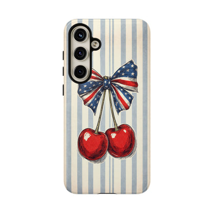 Patriotic Cherry Phone Case Americana Coquette Aesthetic iPhone Samsung