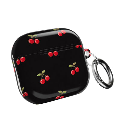 Cherry Pattern AirPod Case — Cute Black Cherry Protective Cover
