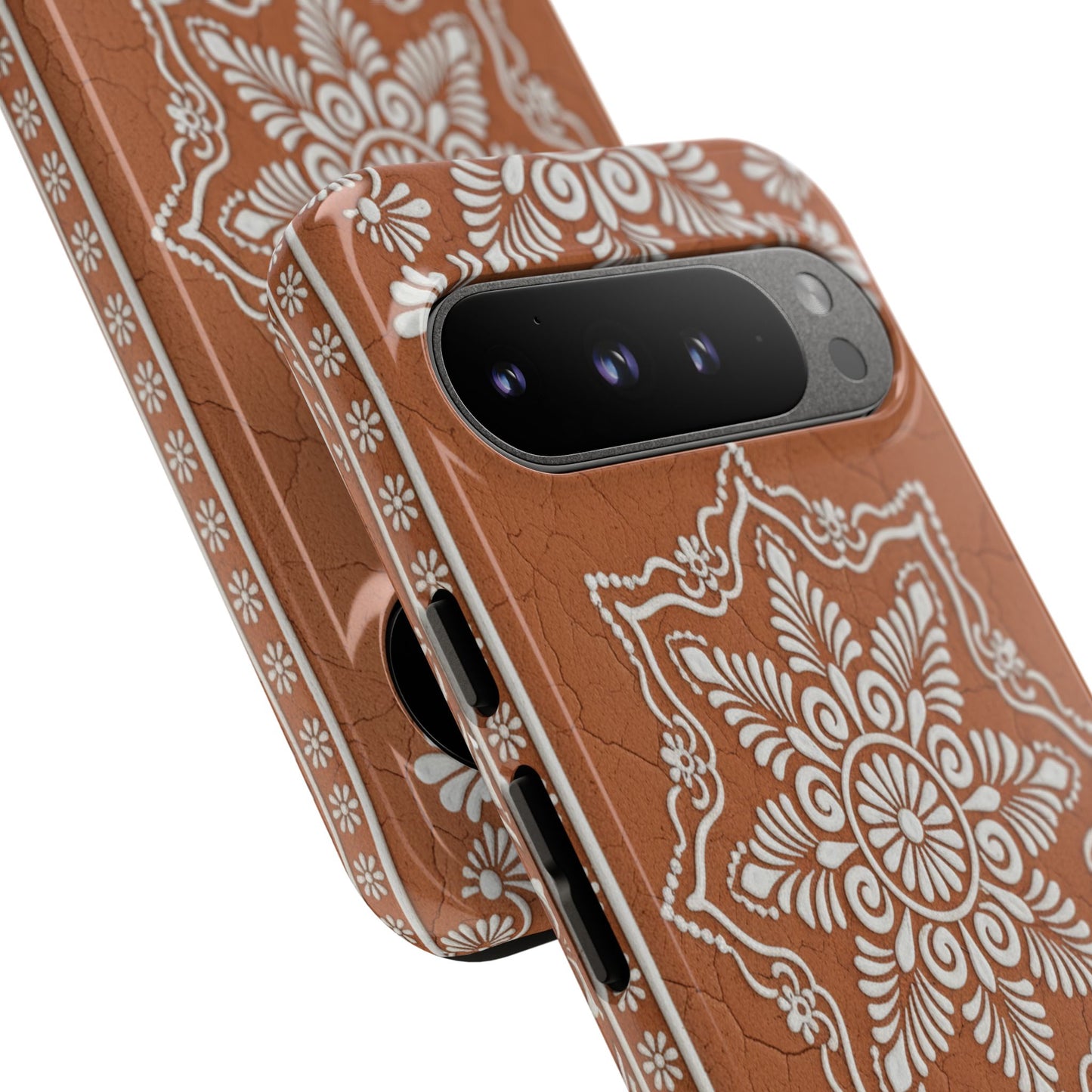 Talavera Terracotta Phone Case | Mexican Floral Pattern iPhone & Samsung Tough Case | Boho Clay Aesthetic Cover