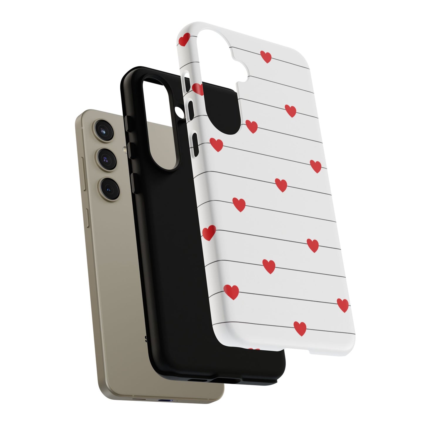 Red Heart Stripe iPhone Case | Tough Shockproof Love Aesthetic Cover