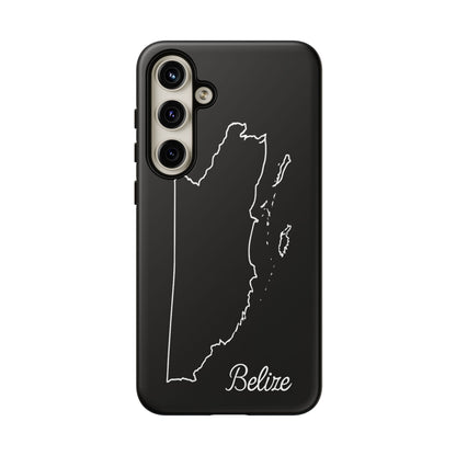 Belize Outline Phone Case – Minimal Country Map Tough Case (iPhone, Samsung, Pixel)