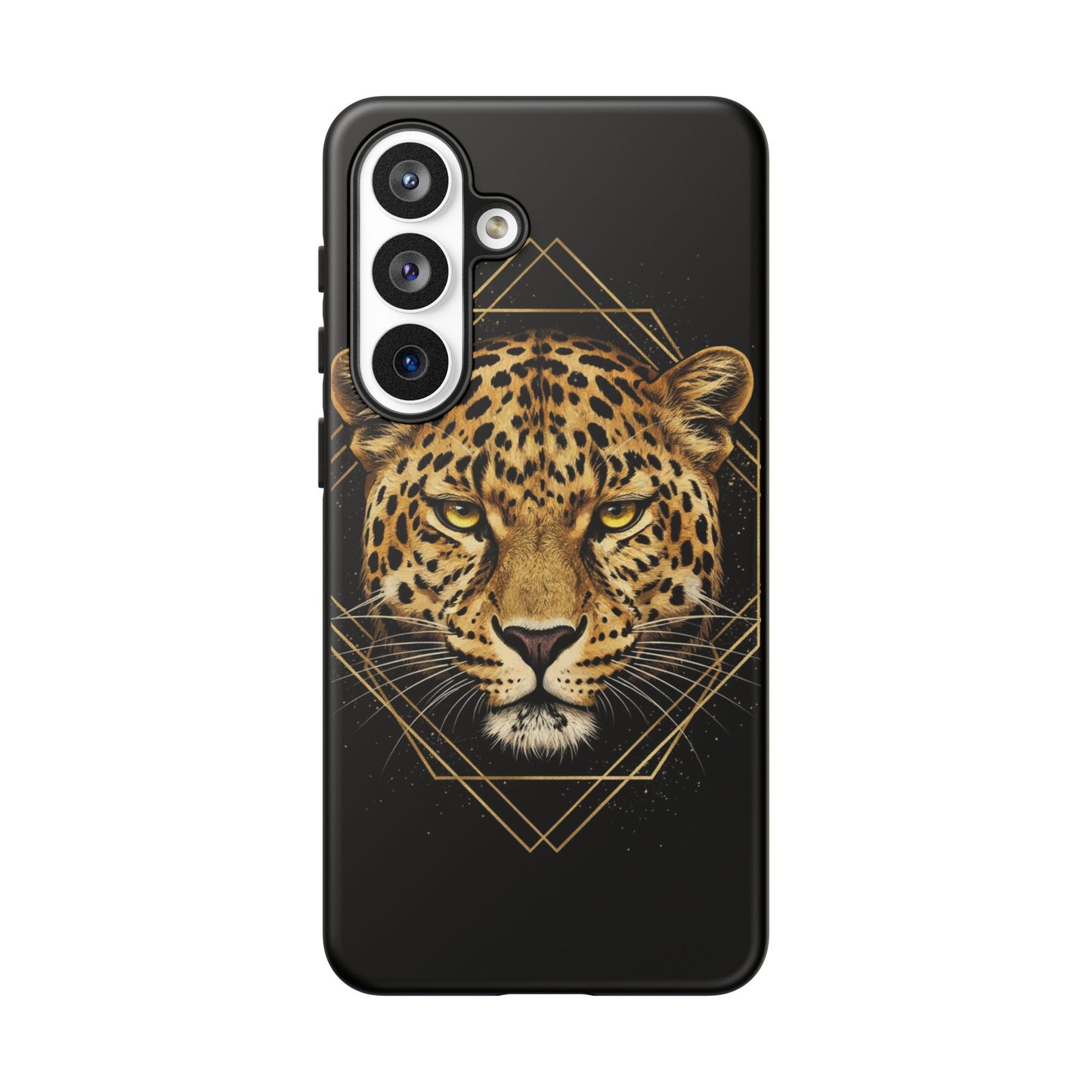 Leopard Phone Case – Black Gold Leopard Head Luxury Animal Tough Case