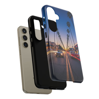 LA Sunset Boulevard Phone Case | Palm Tree Sunset Aesthetic | City Night Tough Case