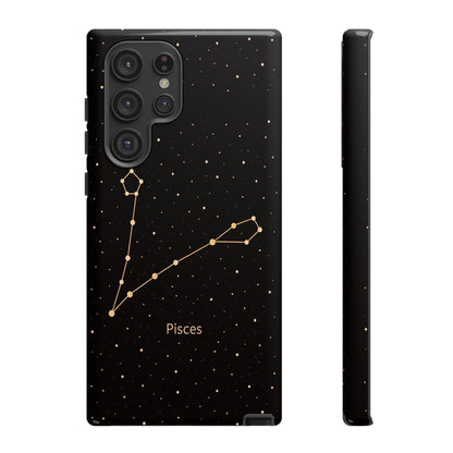 Pisces Zodiac Constellation Phone Case – Luxe Gold Celestial Cover
