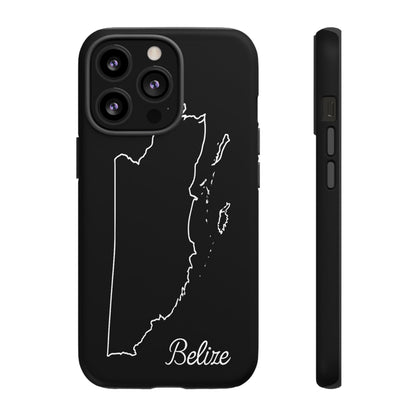 Belize Outline Phone Case – Minimal Country Map Tough Case (iPhone, Samsung, Pixel)