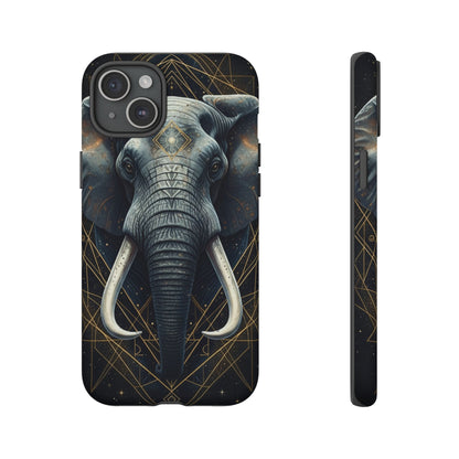 Elephant Mandala Phone Case – Black and Gold Spiritual Elephant Tough Protective Case