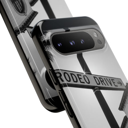 Rodeo Drive Phone Case | Los Angeles Aesthetic Black & White Photography | Luxury LA Street Tough Case for iPhone & Samsung