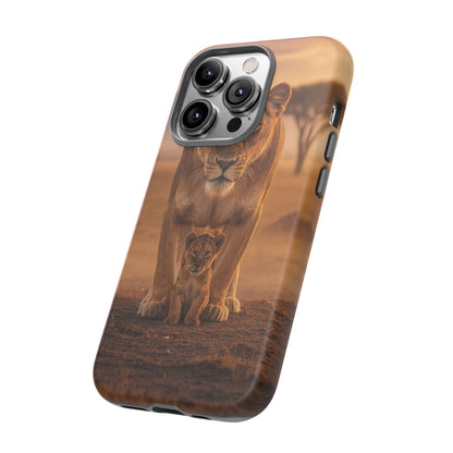 Lioness & Cub Phone Case | Safari Wildlife Tough Case for iPhone & Samsung