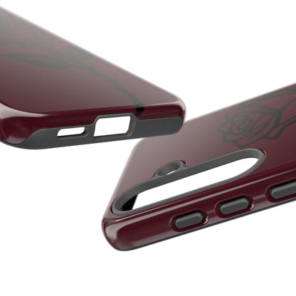 Black Rose Burgundy iPhone Case | Dark Aesthetic Shockproof Protective Cover