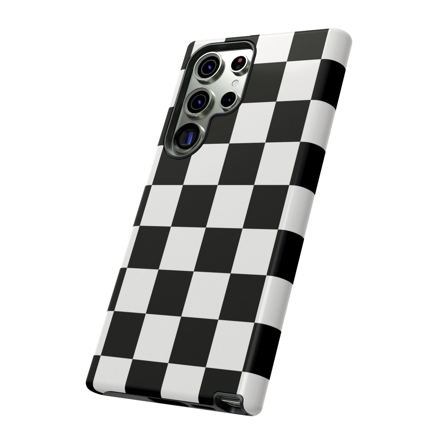 Black & White Checkerboard Phone Case – Classic Aesthetic Tough Protective Case for Iphone, Samsung Galaxy and Pixel