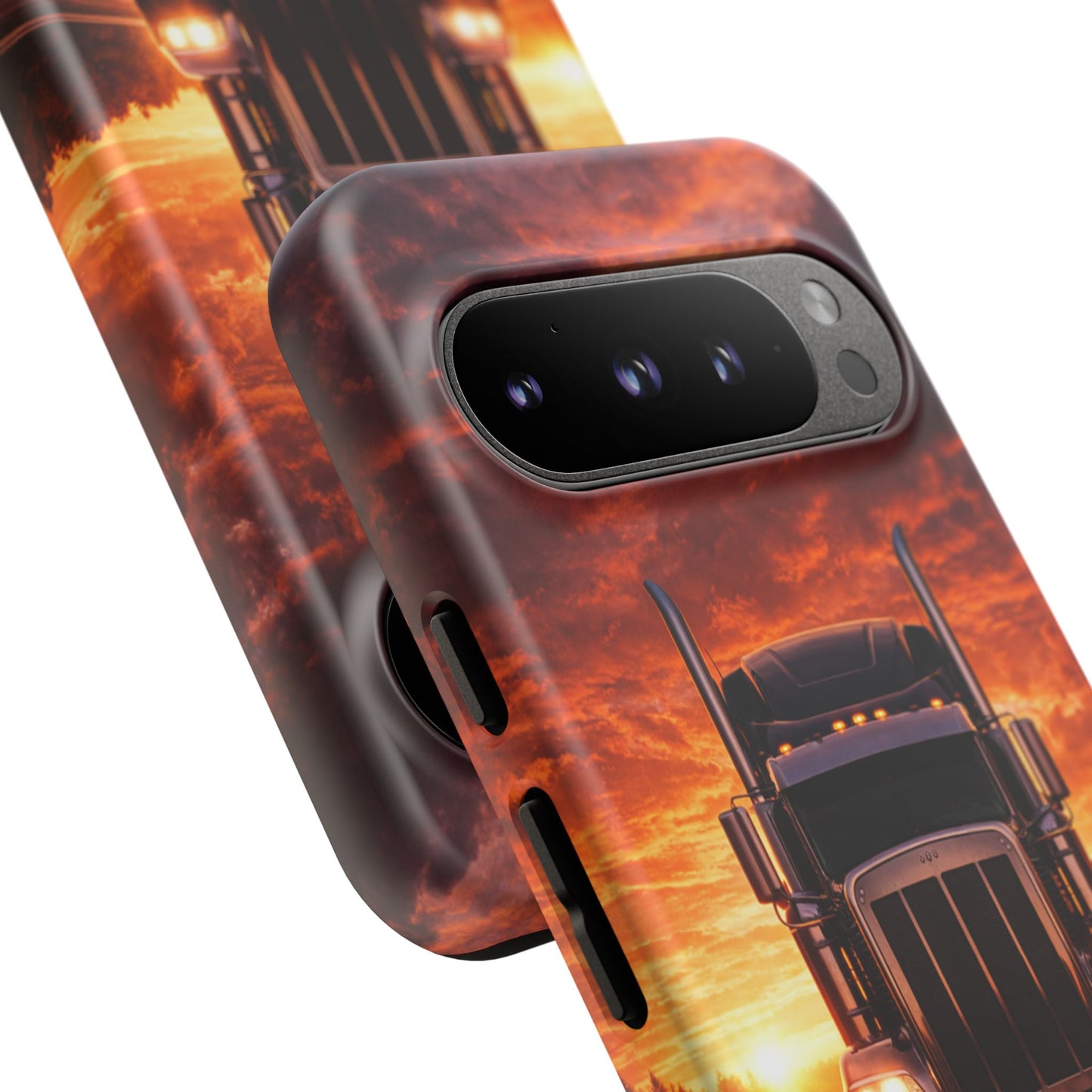 Big Rig Truck Phone Case Sunset Highway Semi Truck iPhone Samsung Cover