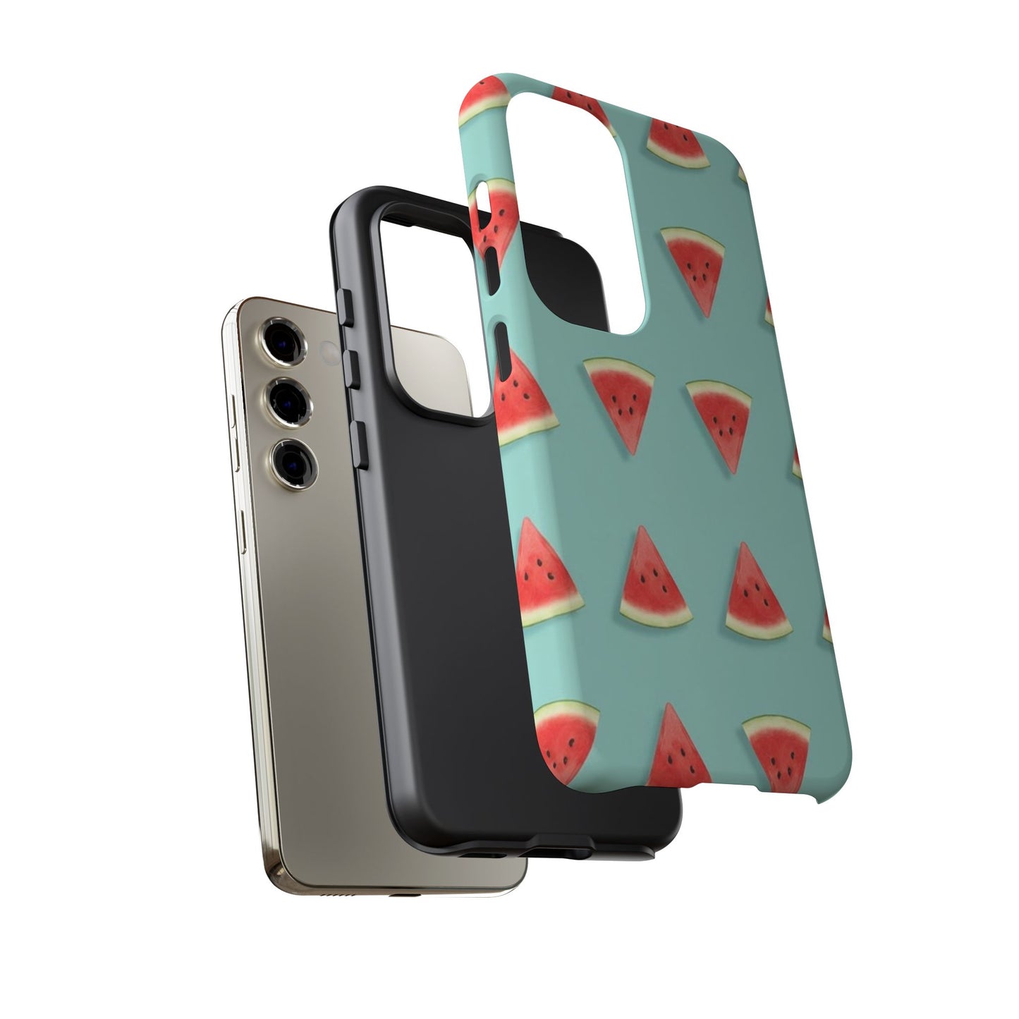 Watermelon Phone Case – Pastel Blue Summer Fruit Tough Case (iPhone, Samsung, Pixel)