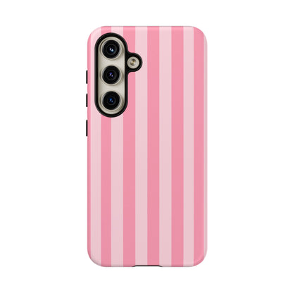 Pink Stripe Phone Case – Pastel Coquette Aesthetic Tough Protective Case