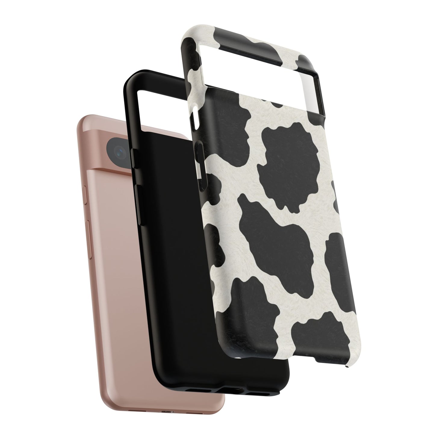 Black & White Cow Print Phone Case | Western Aesthetic iPhone & Samsung Tough Case