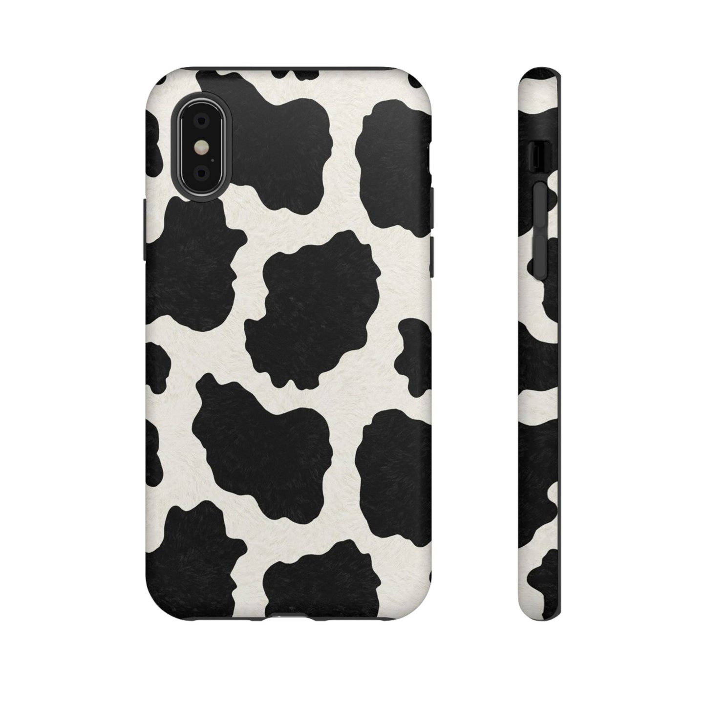 Black & White Cow Print Phone Case | Aesthetic Tough Protective Case