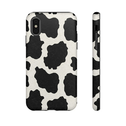 Black & White Cow Print Phone Case | Aesthetic Tough Protective Case