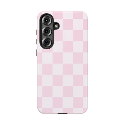 Pink Checkerboard Phone Case | Aesthetic Tough Protective Case