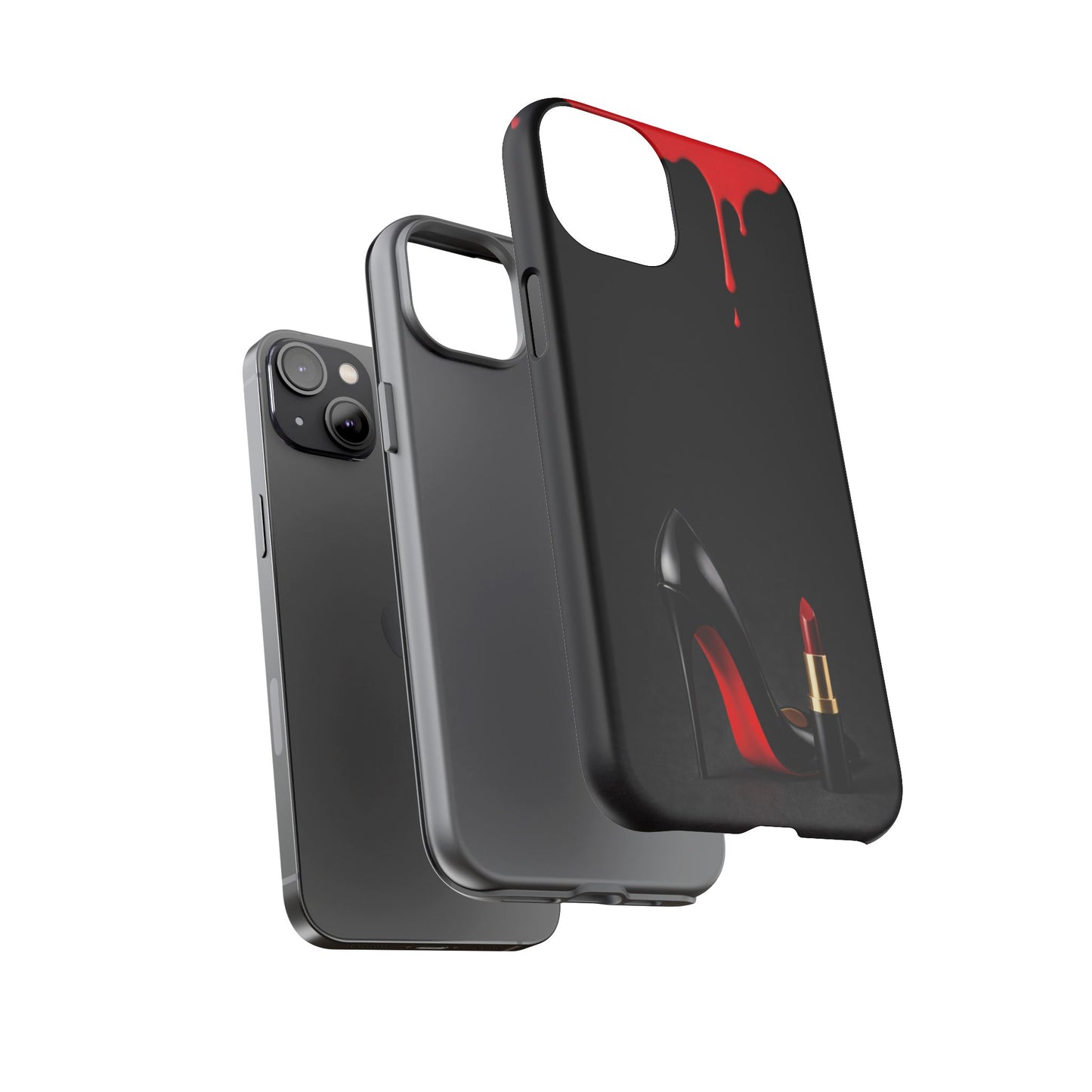 Dark Feminine Red Drip Phone Case – Gothic Glam Tough Cover