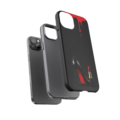 Dark Feminine Red Drip Phone Case – Gothic Glam Tough Cover