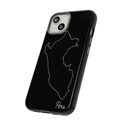 Peru Outline Phone Case – Minimal Country Map Tough Case (iPhone, Samsung, Pixel)