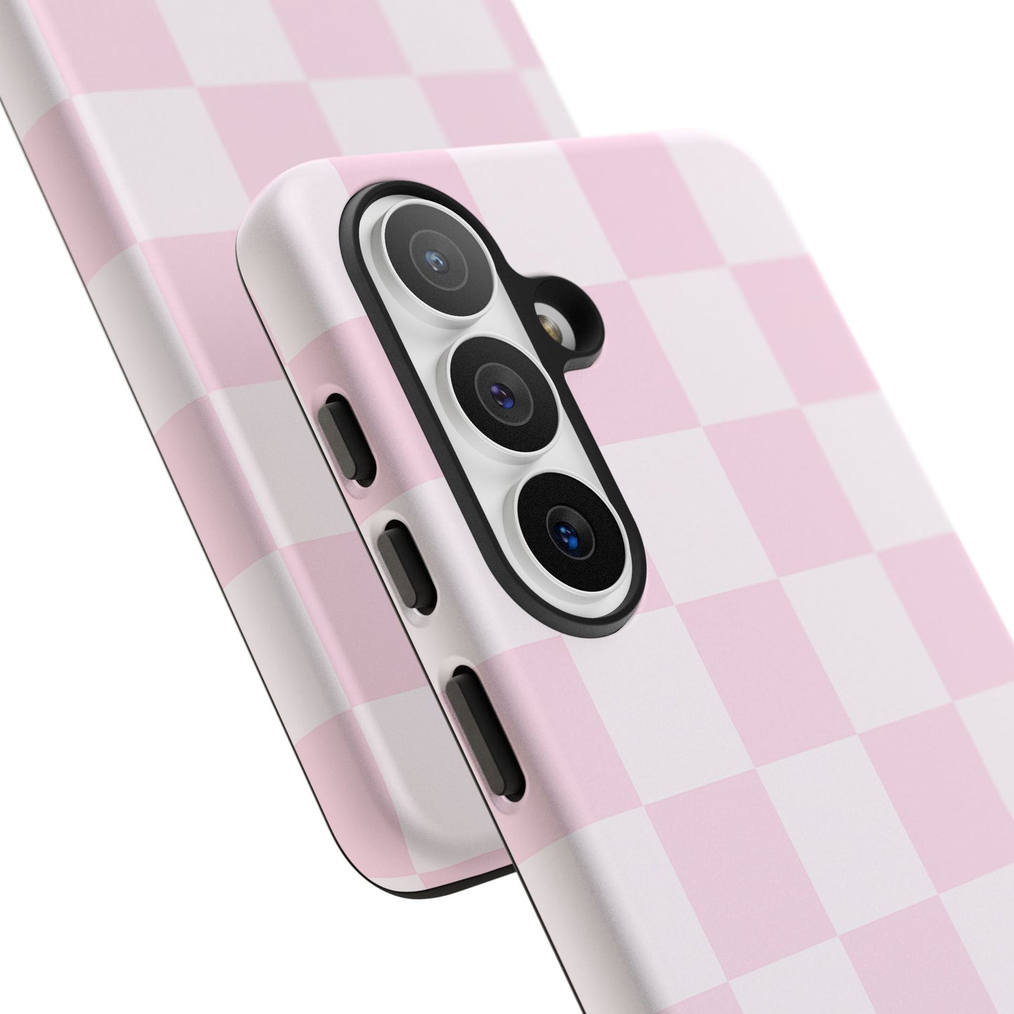 Light Pink Checkerboard Phone Case | Pastel Aesthetic Checkered iPhone & Samsung Tough Case