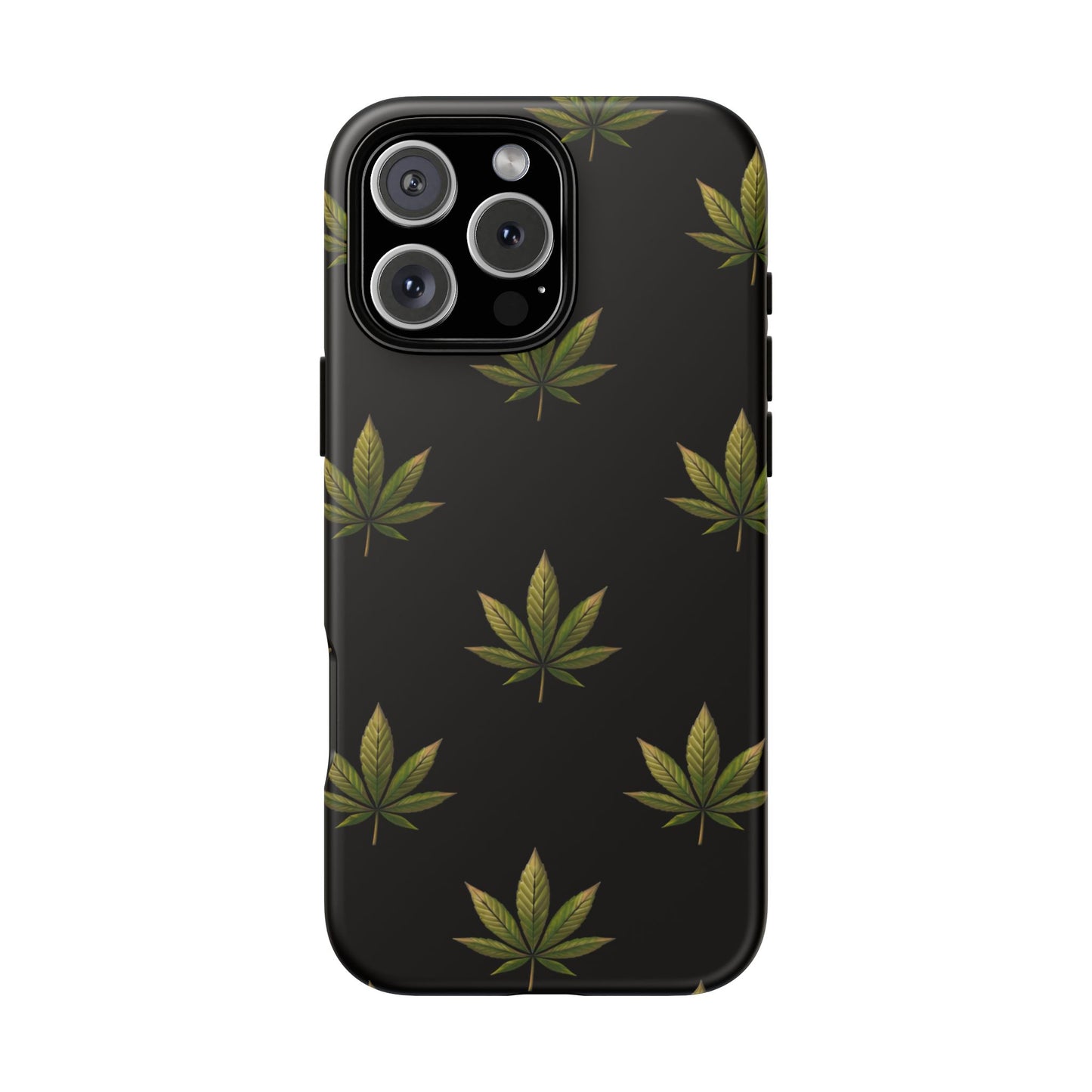 Cannabis Leaf Phone Case Green Weed Leaf Pattern Tough Protective Cover