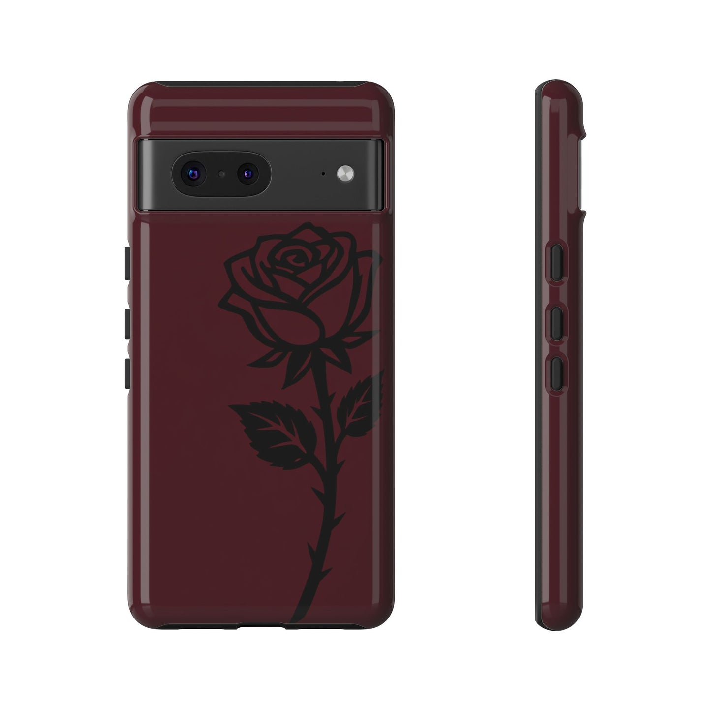 Black Rose Burgundy iPhone Case | Dark Aesthetic Shockproof Protective Cover