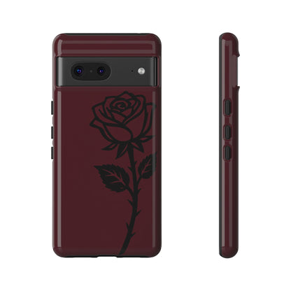 Black Rose Burgundy iPhone Case | Dark Aesthetic Shockproof Protective Cover