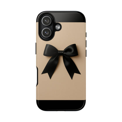 Black Bow Phone Case | Elegant Coquette Bow Design | Chic Neutral Tough Case for iPhone & Samsung