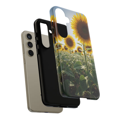 Sunflower Field Phone Case | Golden Hour Floral Aesthetic | Bright Summer Tough Case
