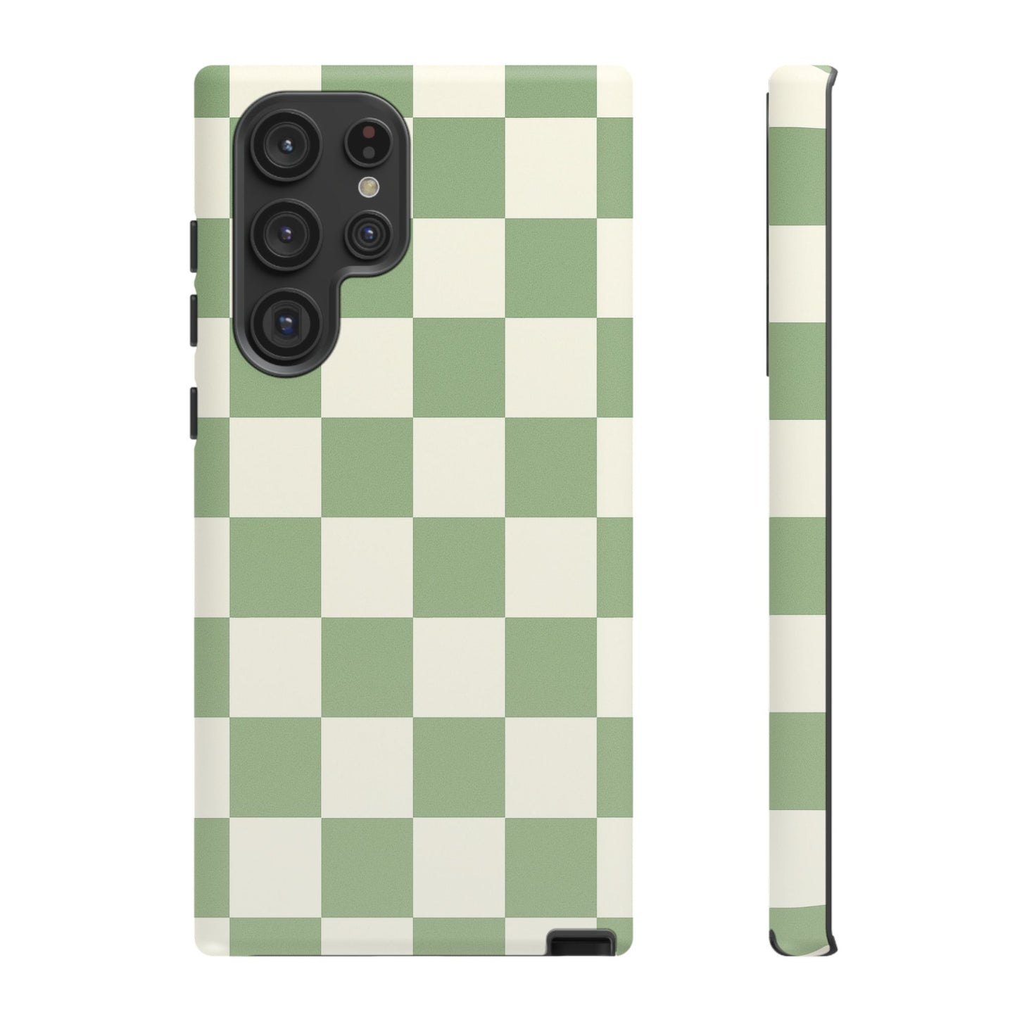 Sage Green Checkerboard Phone Case | Minimal Aesthetic Tough Case