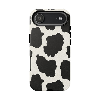 Black & White Cow Print Phone Case | Aesthetic Tough Protective Case