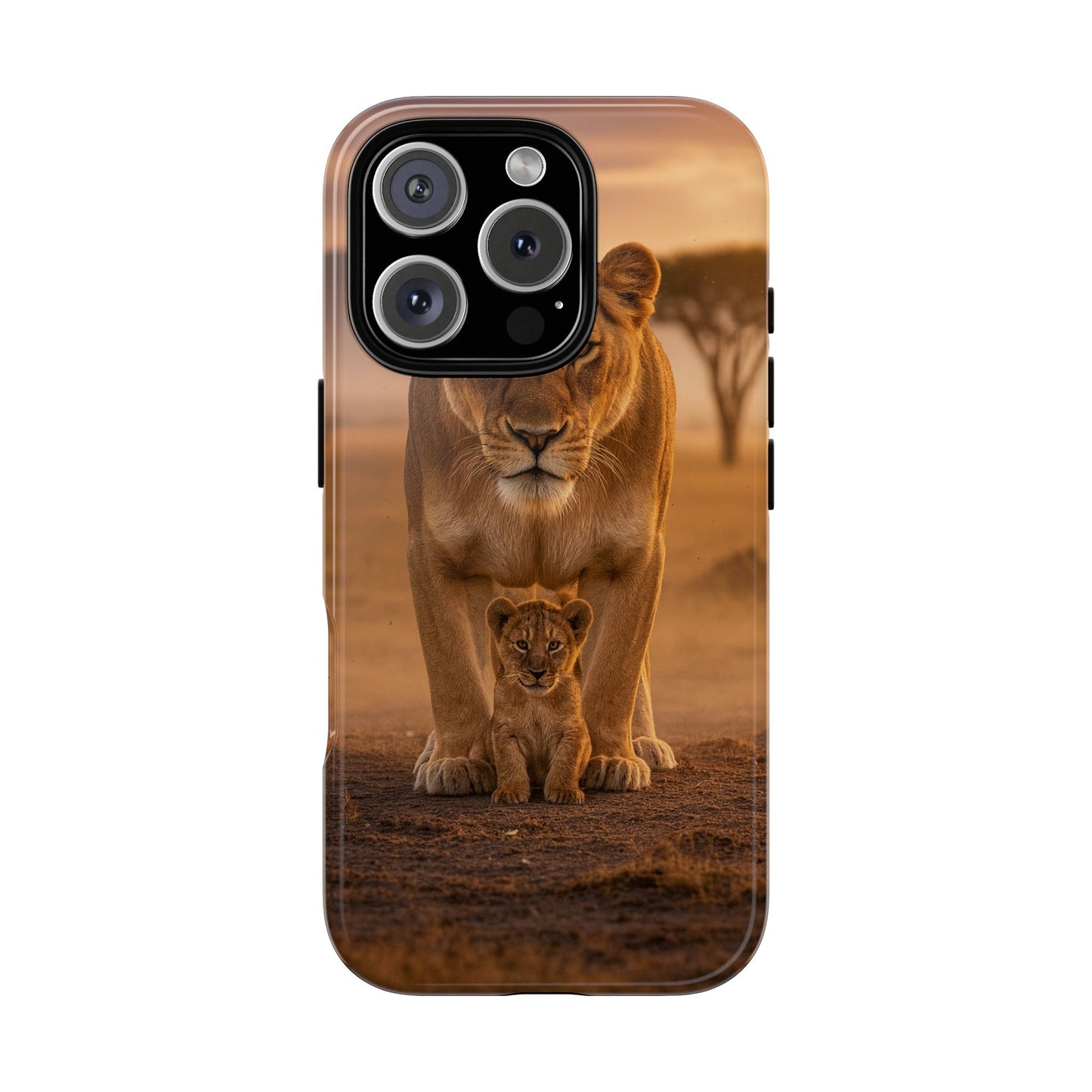 Lioness & Cub Phone Case | Safari Wildlife Tough Case for iPhone & Samsung