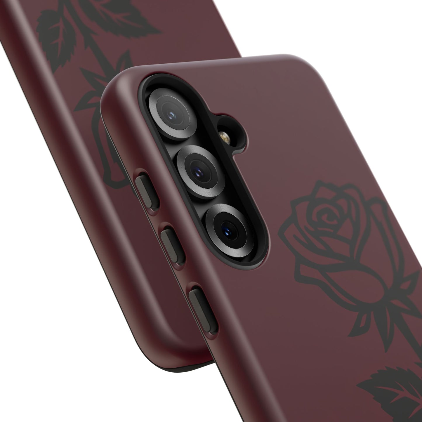 Black Rose Burgundy iPhone Case | Dark Aesthetic Shockproof Protective Cover