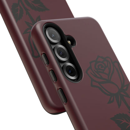 Black Rose Burgundy iPhone Case | Dark Aesthetic Shockproof Protective Cover