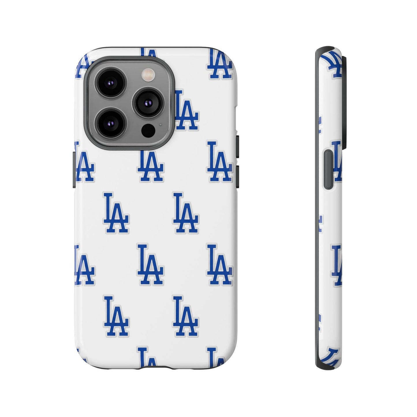Blue LA Monogram Pattern Phone Case | Minimal Baseball Inspired Tough Cover