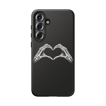 Skeleton Hands Heart Phone Case | Gothic Black Protective Cover
