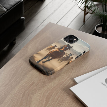 Running Horses Phone Case – Wild Mustang Herd Tough Case (iPhone, Samsung, Pixel)