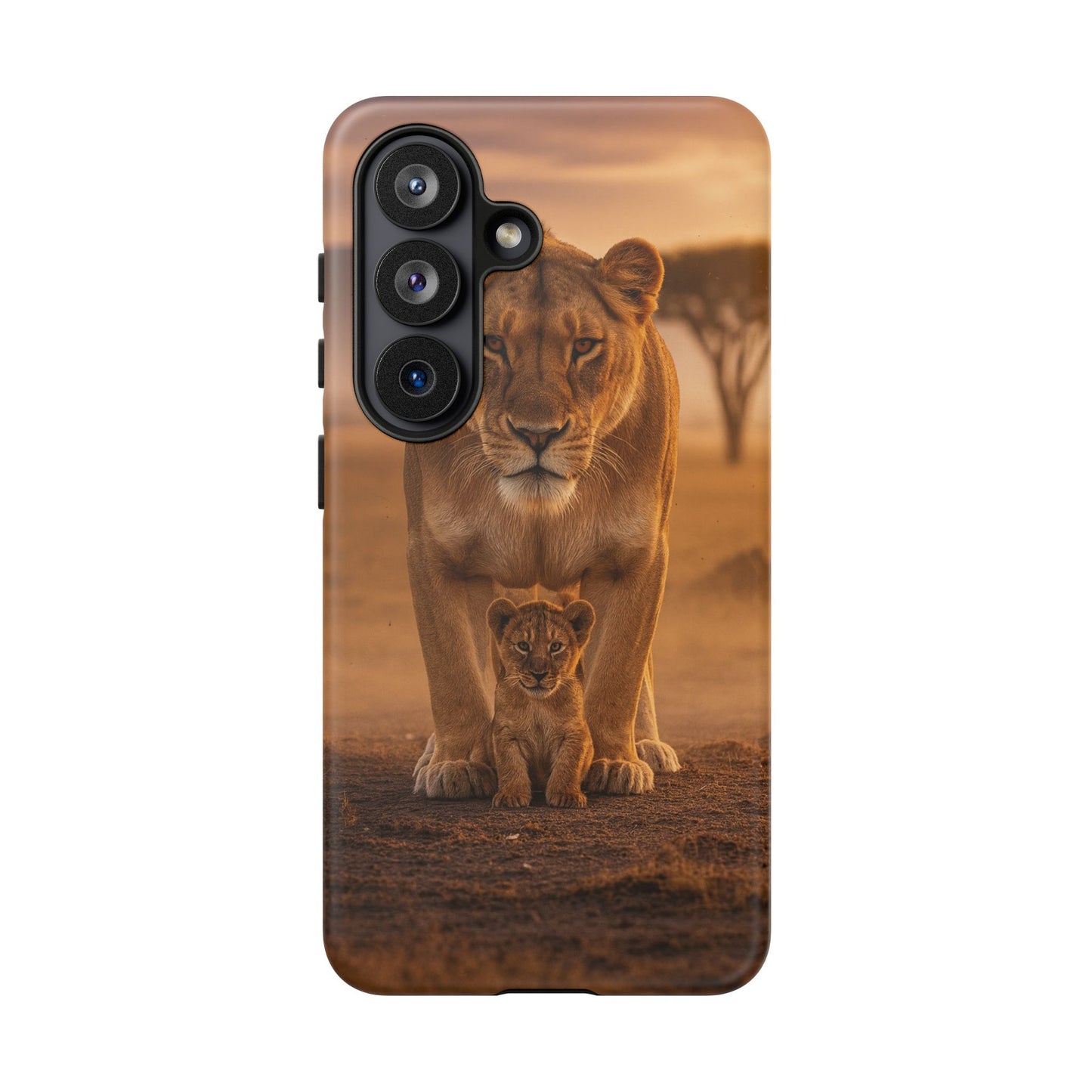 Lioness & Cub Phone Case | Safari Wildlife Tough Case for iPhone & Samsung