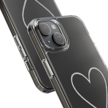Minimal Hand-Drawn Heart Clear Phone Case | Aesthetic Clear Protective Case
