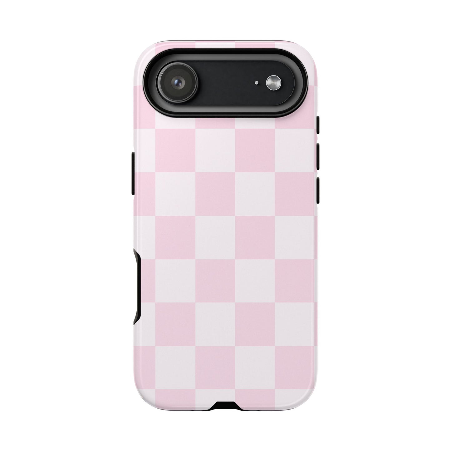 Light Pink Checkerboard Phone Case | Pastel Aesthetic Checkered iPhone & Samsung Tough Case
